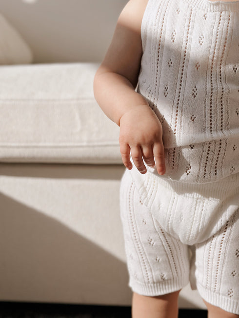 luna-luca-pointelle-romper-white Luna and Luca Newborn Baby Clothes